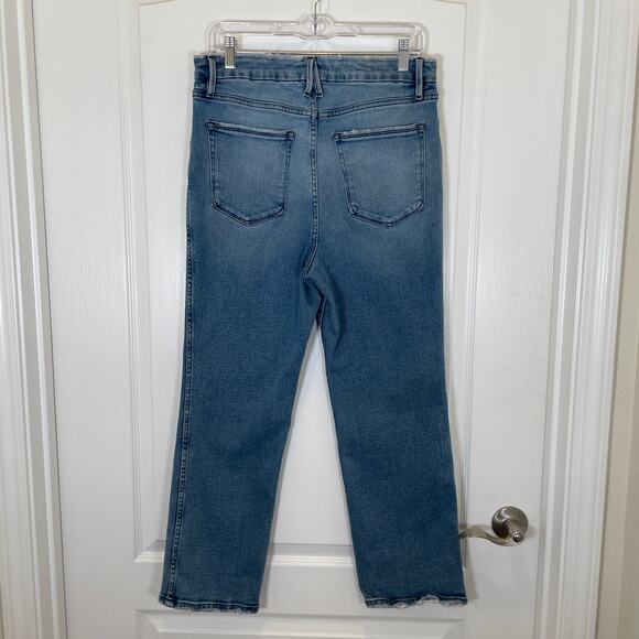 Good‎ American Jeans Good Curve Straight Natural Fray Hem High Rise 14 - Picture 8 of 8